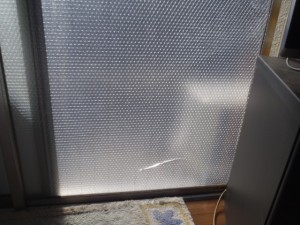 網入りガラスの熱割れ